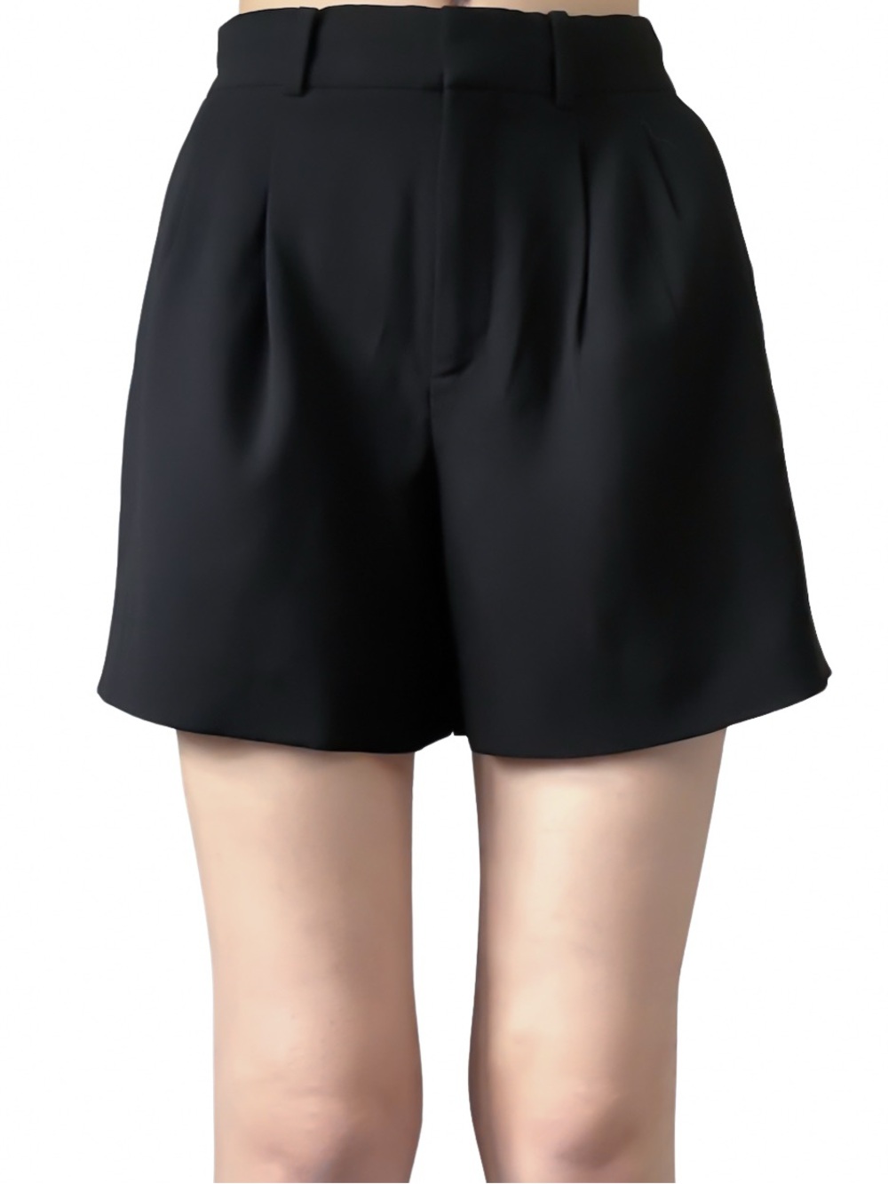 BABATON Atelier Pleated Mid Thigh High Waist Shorts Black Size 2 EUC